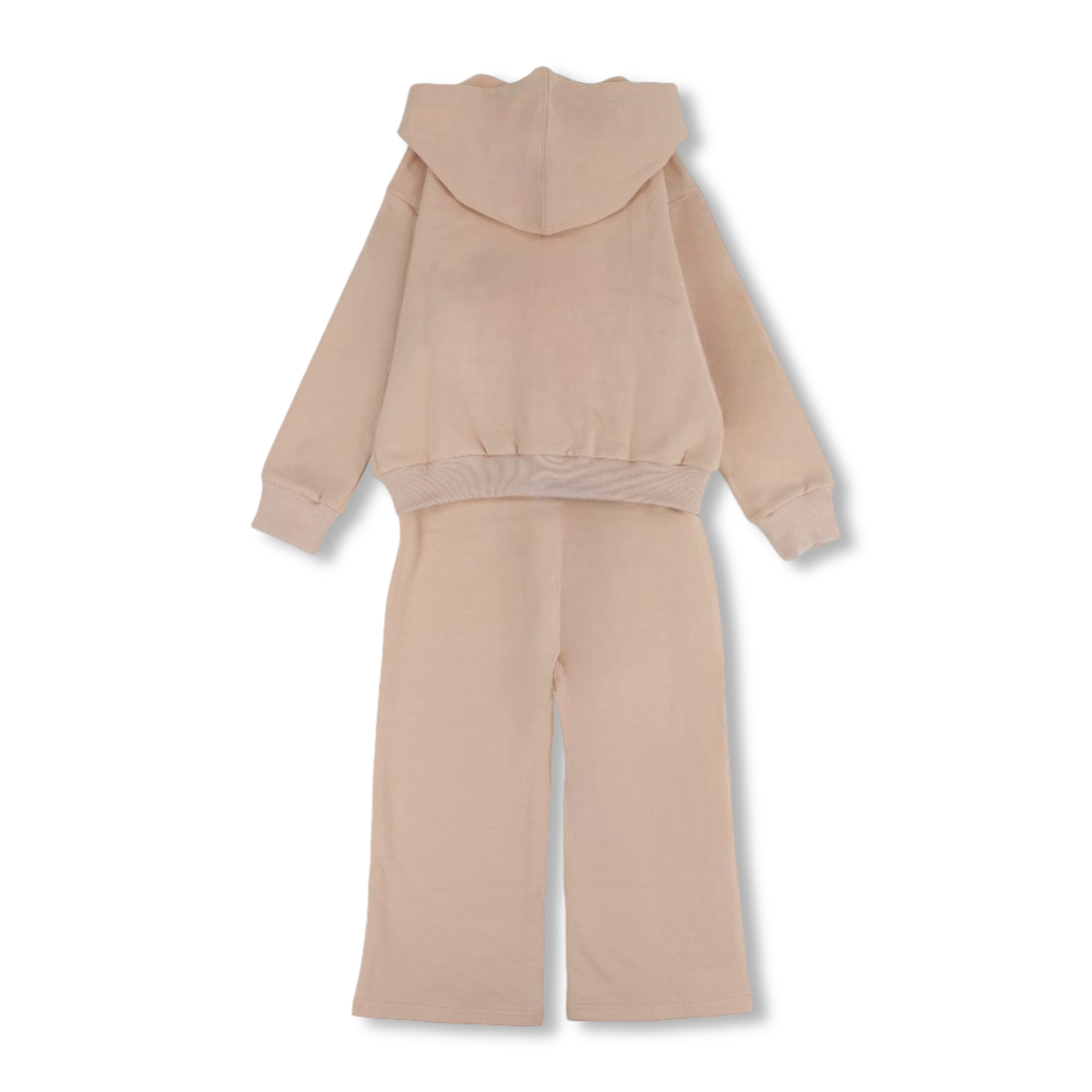 Girls Cotton Hooded 2-Piece Outfit Set – Salmon