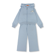 Girls Cotton 2-Piece Hooded Outfit Set – Baby Blue