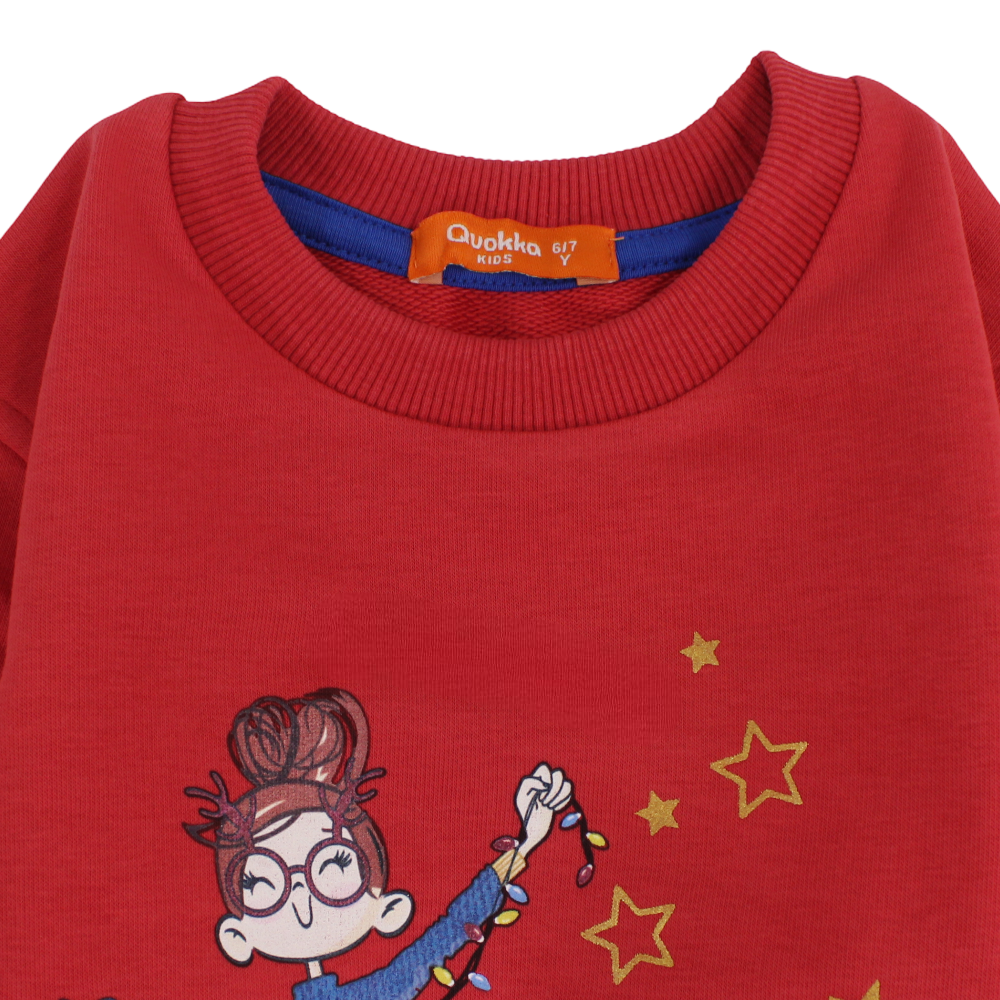 Girls Cotton Sweatshirt - Cute Girly Print