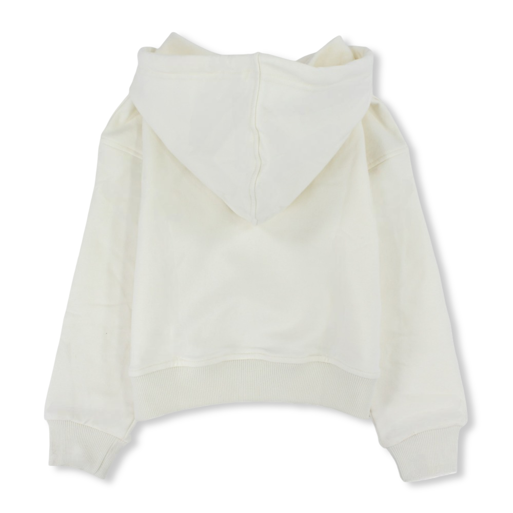 Girls Cotton Hoodie – Off-White with "Perfectly Imperfect" Design