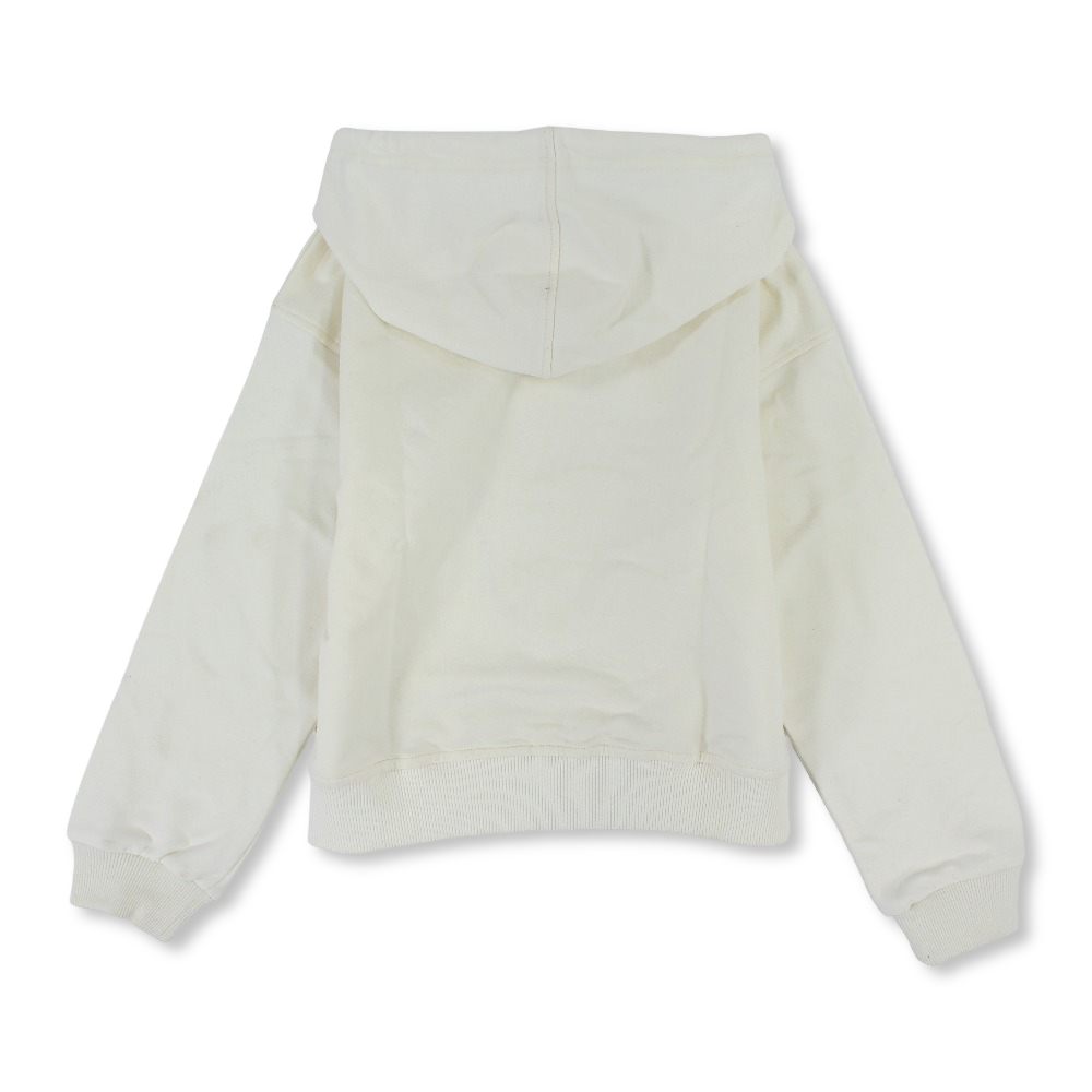 Girls Cotton Hoodie – Off-White with "Perfectly Imperfect" Design