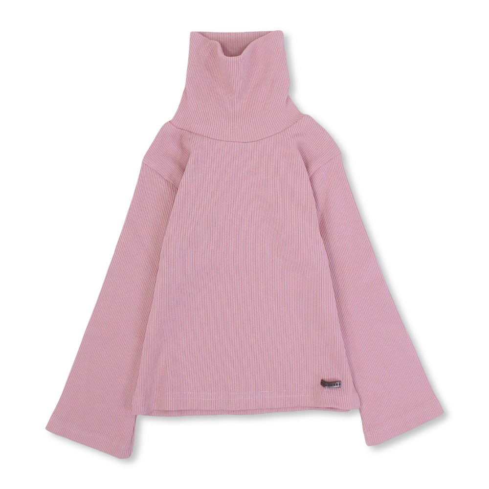 Girls Cotton High Collar Undershirt – Dusty Pink