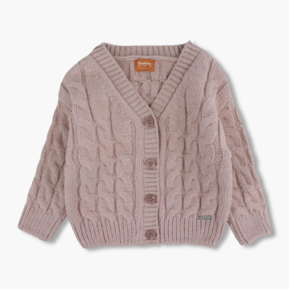 Girls Wool Cardigan Jacket – Salmon