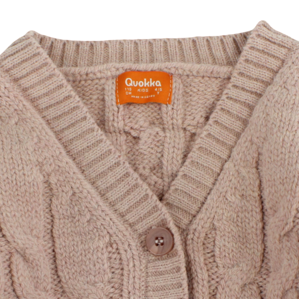 Girls Wool Cardigan Jacket – Salmon