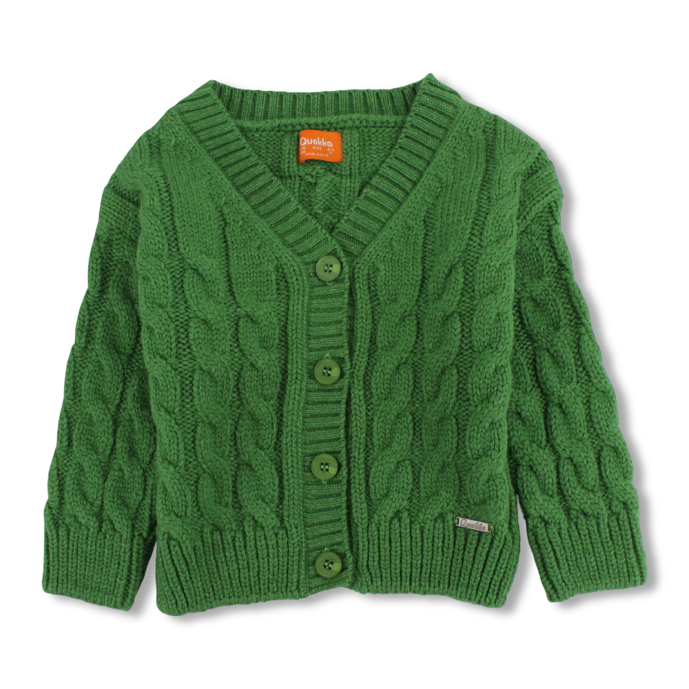 Girls Wool Cardigan Jacket – Olive