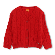 Girls Wool Cardigan Jacket – Red