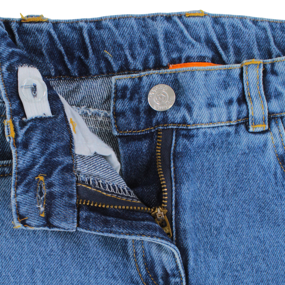 Girls Wide Leg Denim Pants - Hearts Design