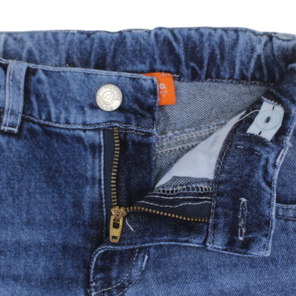 Girls Denim Cargo Pants – Dark Jeans