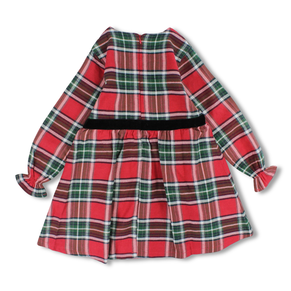Girls Cotton Checkered Dress