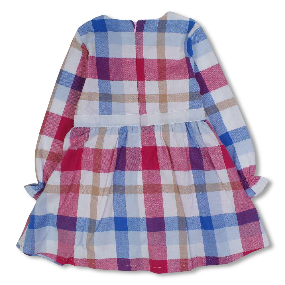 Girls Cotton Checkered Dress