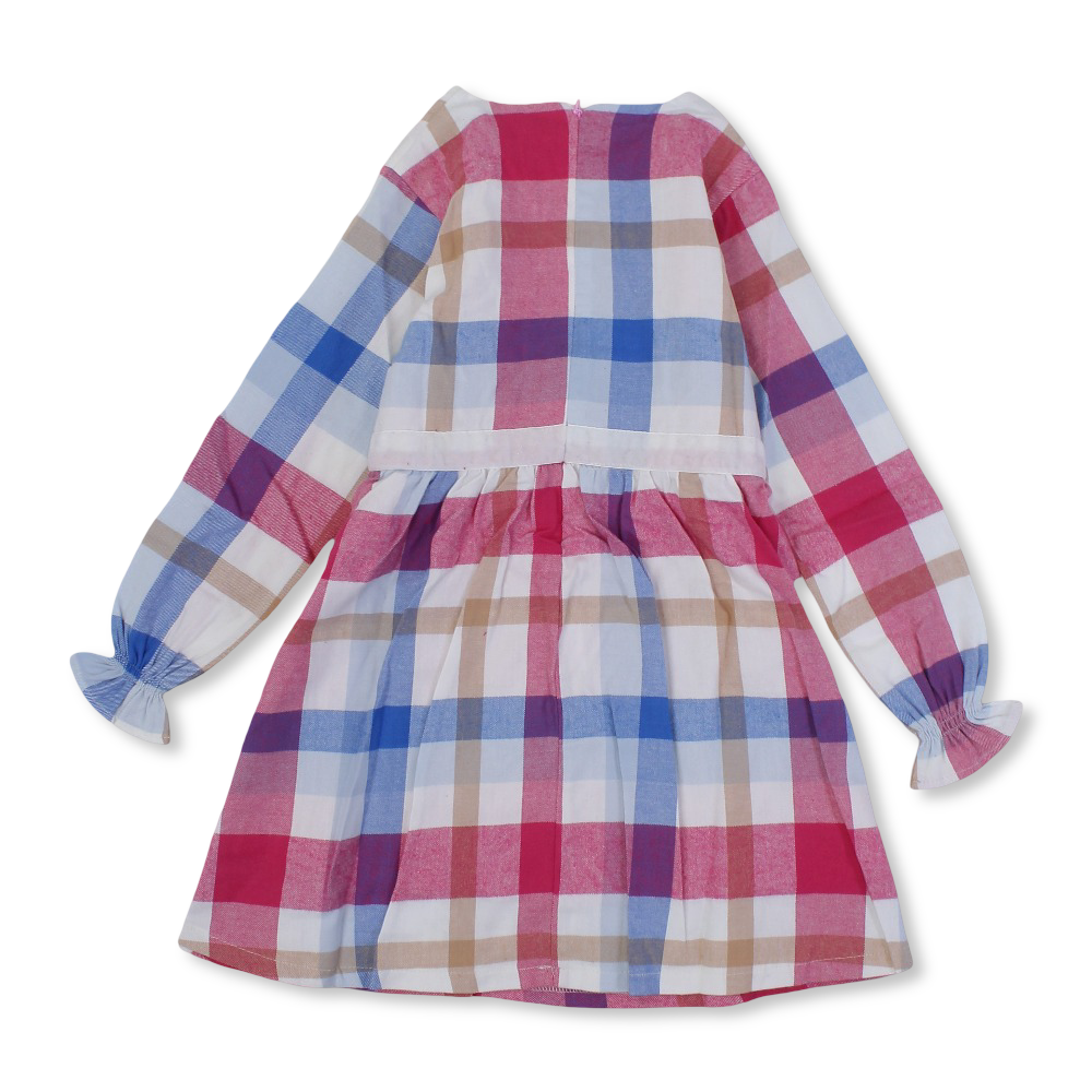 Girls Cotton Checkered Dress