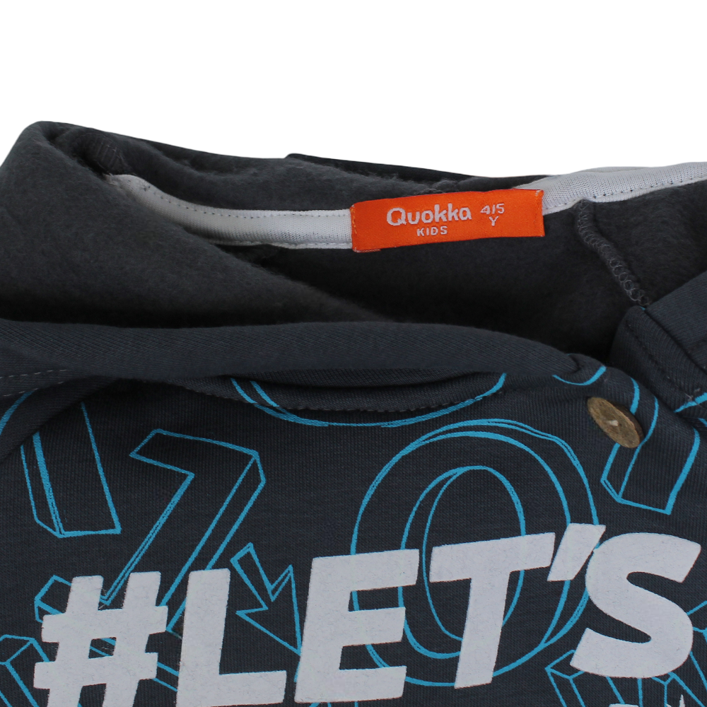 Boys Cotton Hoodie – “Let's Move“ Print