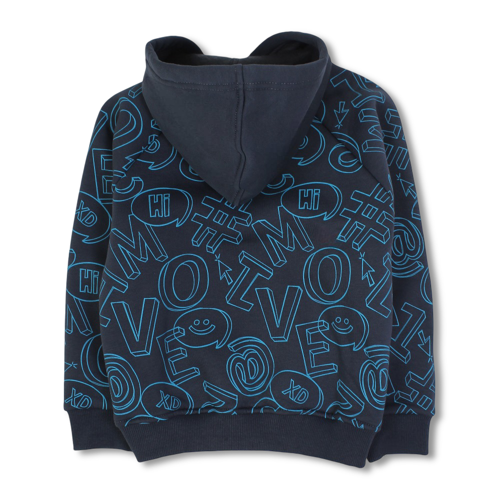 Boys Cotton Hoodie – “Let's Move“ Print