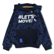 Boys Cotton Hoodie – “Let's Move“ Print