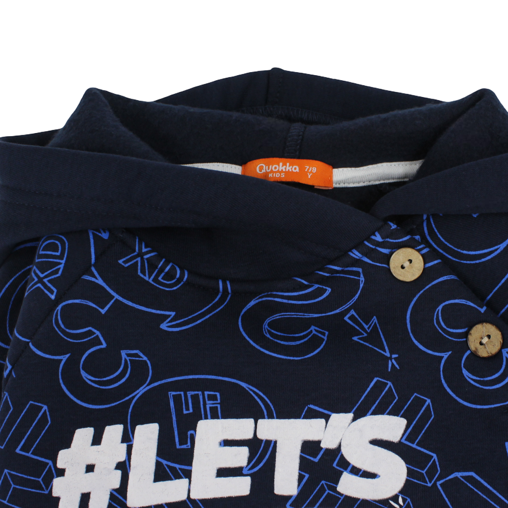 Boys Cotton Hoodie – “Let's Move“ Print