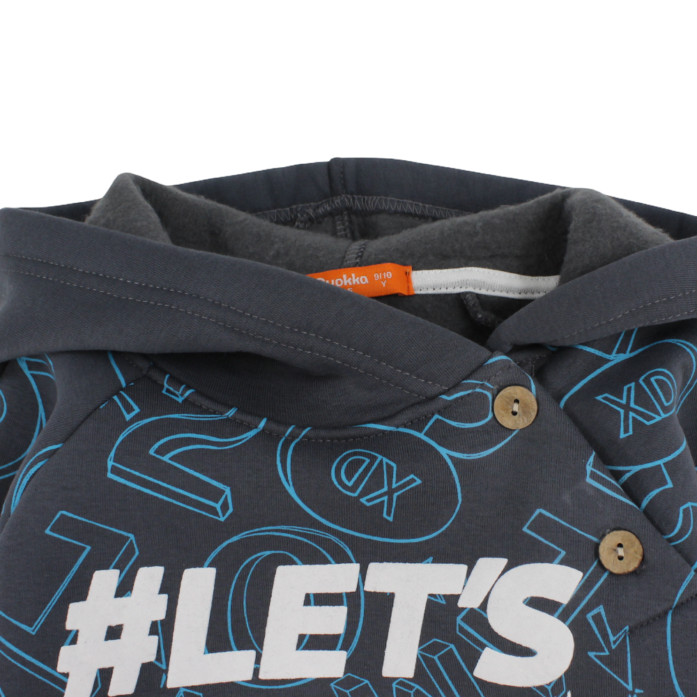 Boys Cotton Hoodie – “Let's Move“ Print