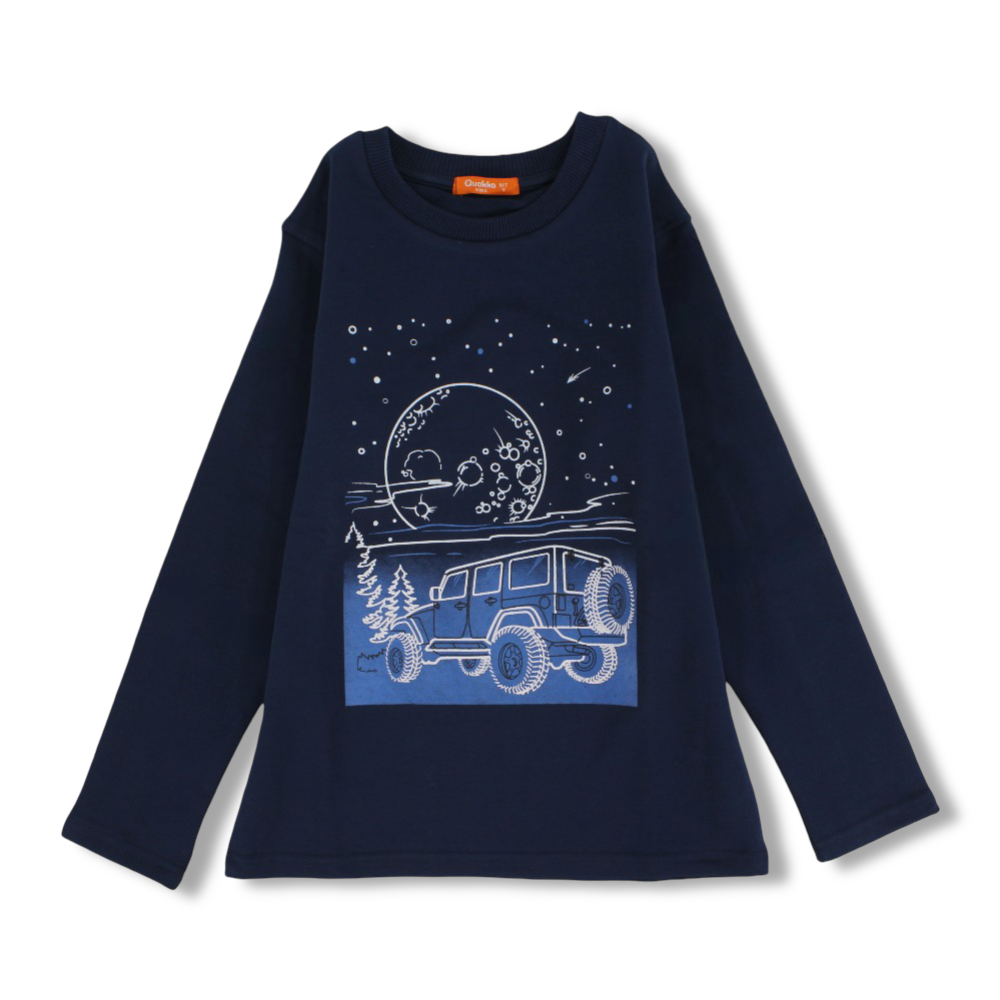 Boys Cotton Sweatshirt - Car Print