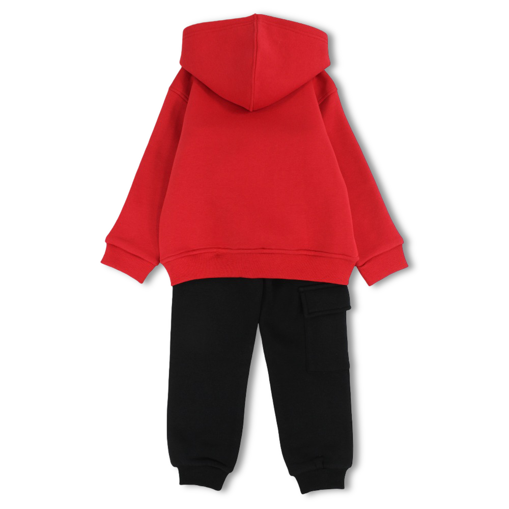 Boys Cotton Hooded 2-Piece Outfit Set – “Clutch Mode” Print