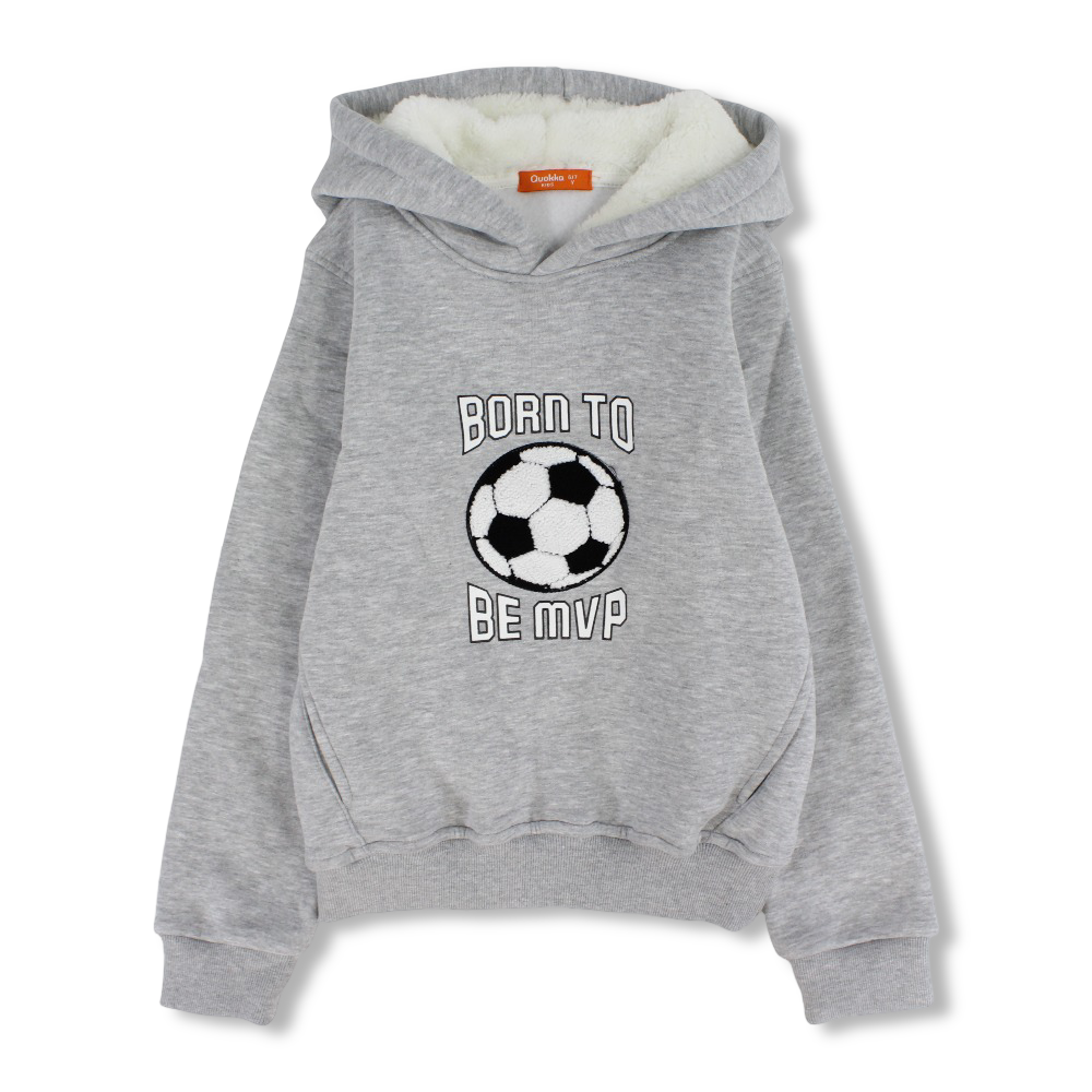 Boys Cotton Hoodie – “Born to Be Mvp” Print
