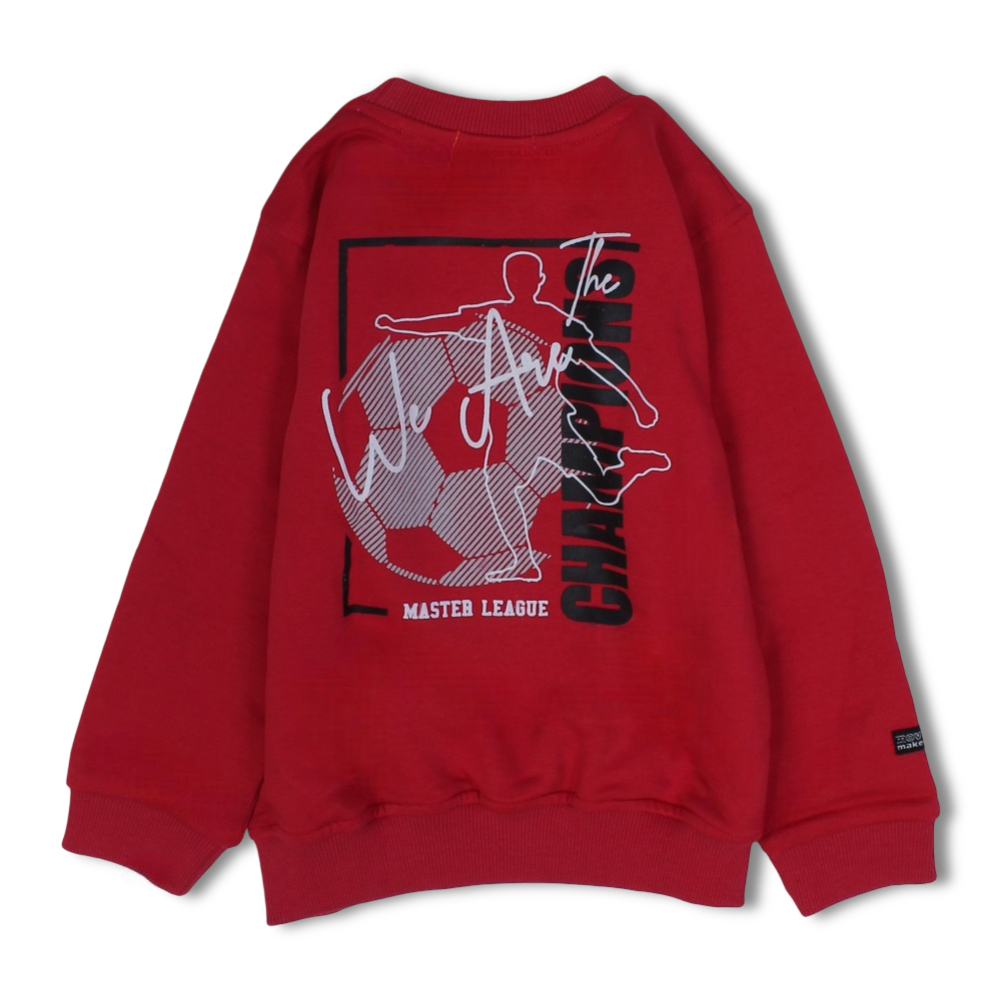 Boys Cotton Sweatshirt - Football Champions Print