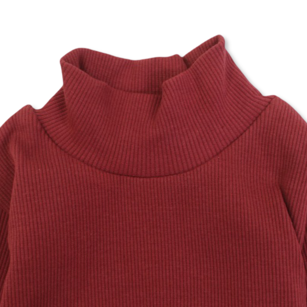 Boys Cotton High Collar Undershirt – Brick