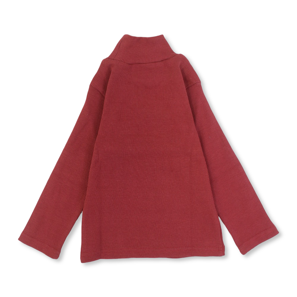 Boys Cotton High Collar Undershirt – Brick