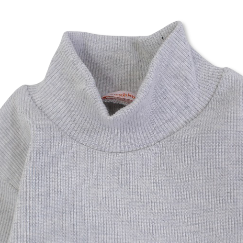 Boys Cotton High Collar Undershirt – Light Grey