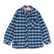 Boys Fleeced Shirt – Navy & Babyblue