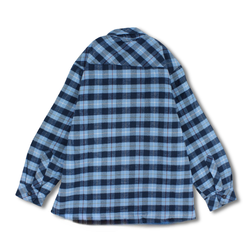 Boys Fleeced Shirt – Navy & Babyblue