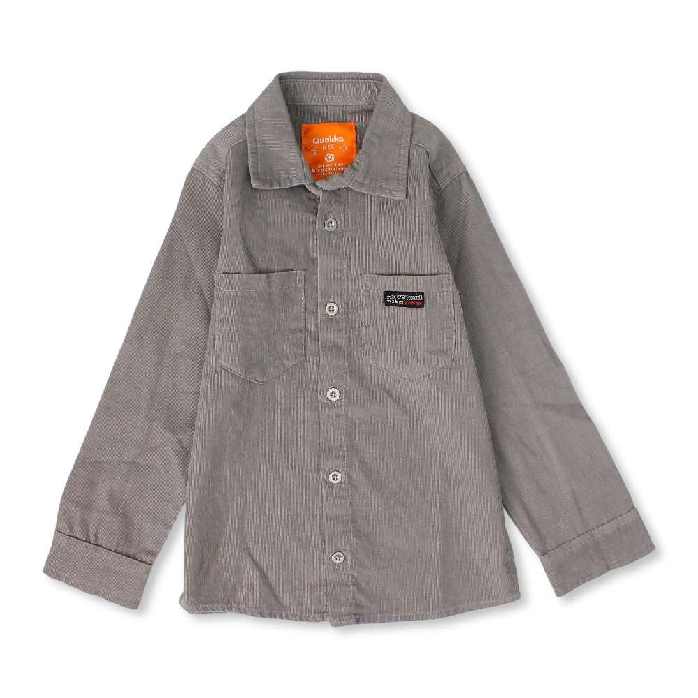 Boys Velvet Shirt – Grey
