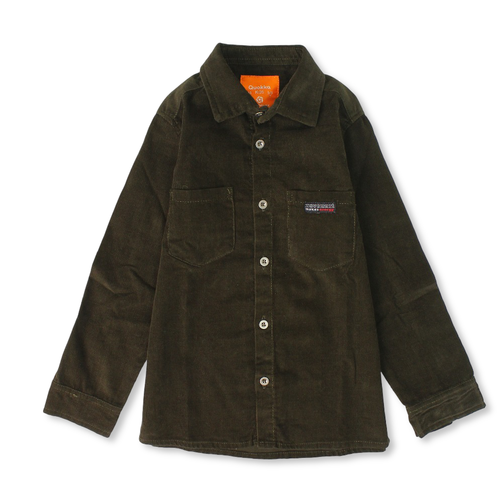 Boys Velvet Shirt – Dark Green