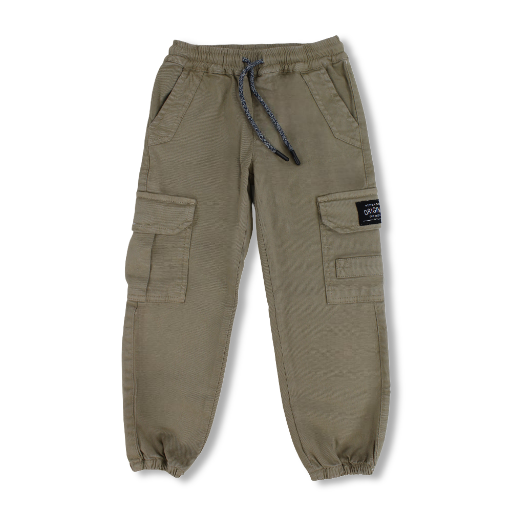 Boys Gabardine Cargo Pants – Beige
