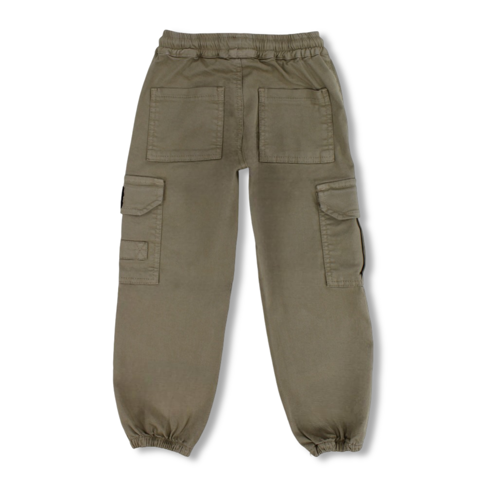 Boys Gabardine Cargo Pants – Beige