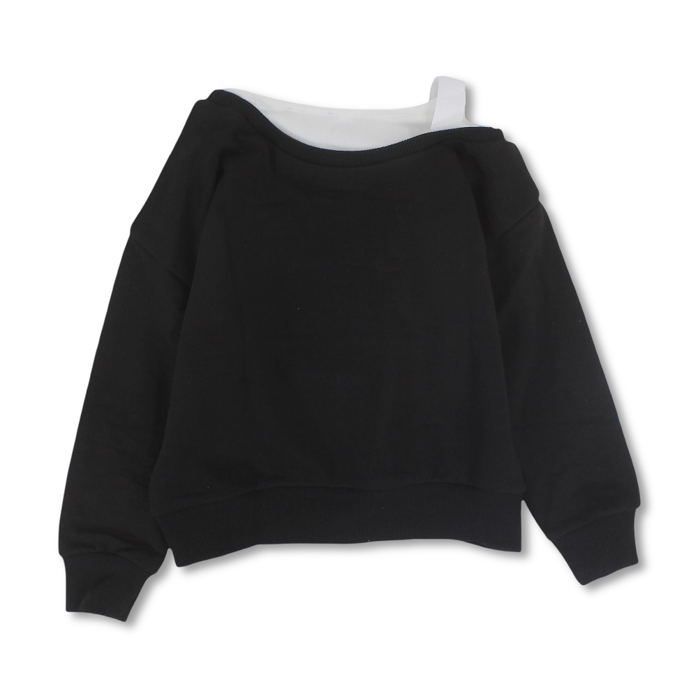 Girls Cotton Blouse – Black with "Pretty Vibes" Embroidery