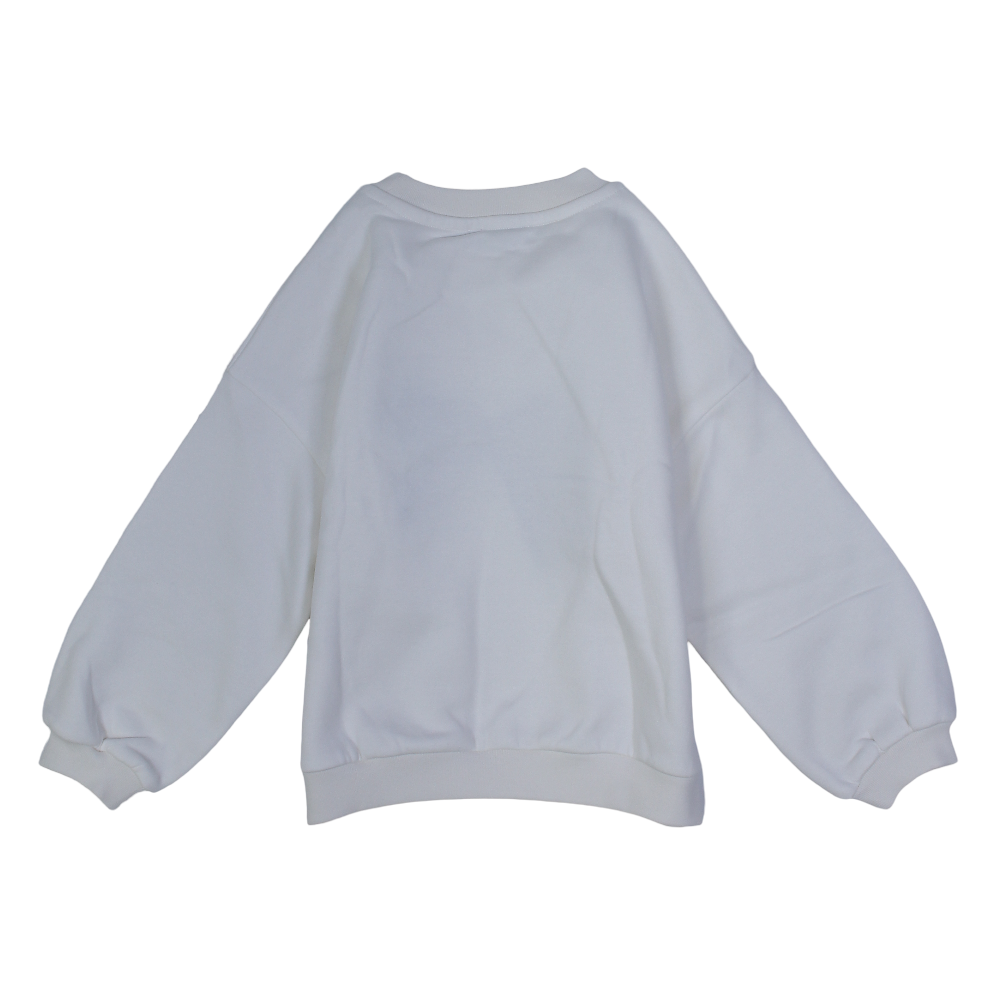 Girls Cotton Sweatshirt – Off-White with Bow