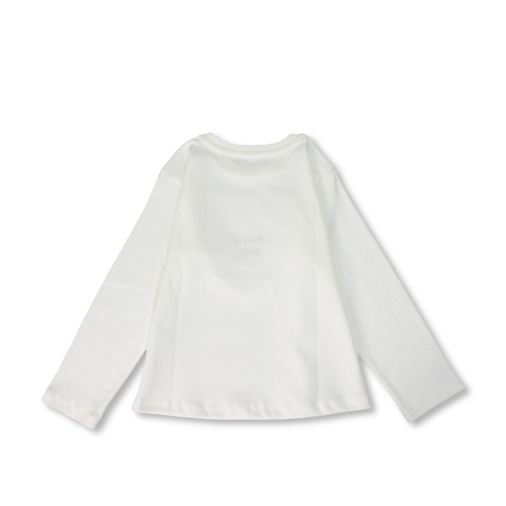 Girls Cotton T-Shirt - Off-White with "Sweet as Honey!" Embroidery