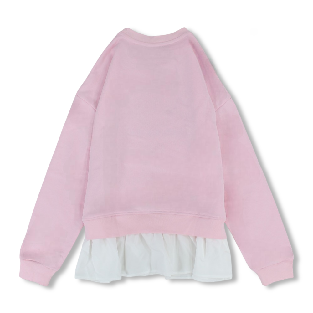 Girls Cotton Sweatshirt – Pink with Butterfly Design