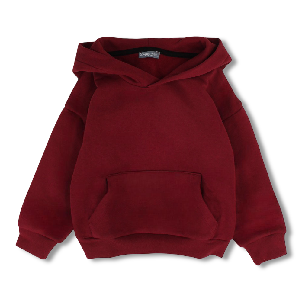 Boys Cotton Hoodie - Maroon with Environment Print