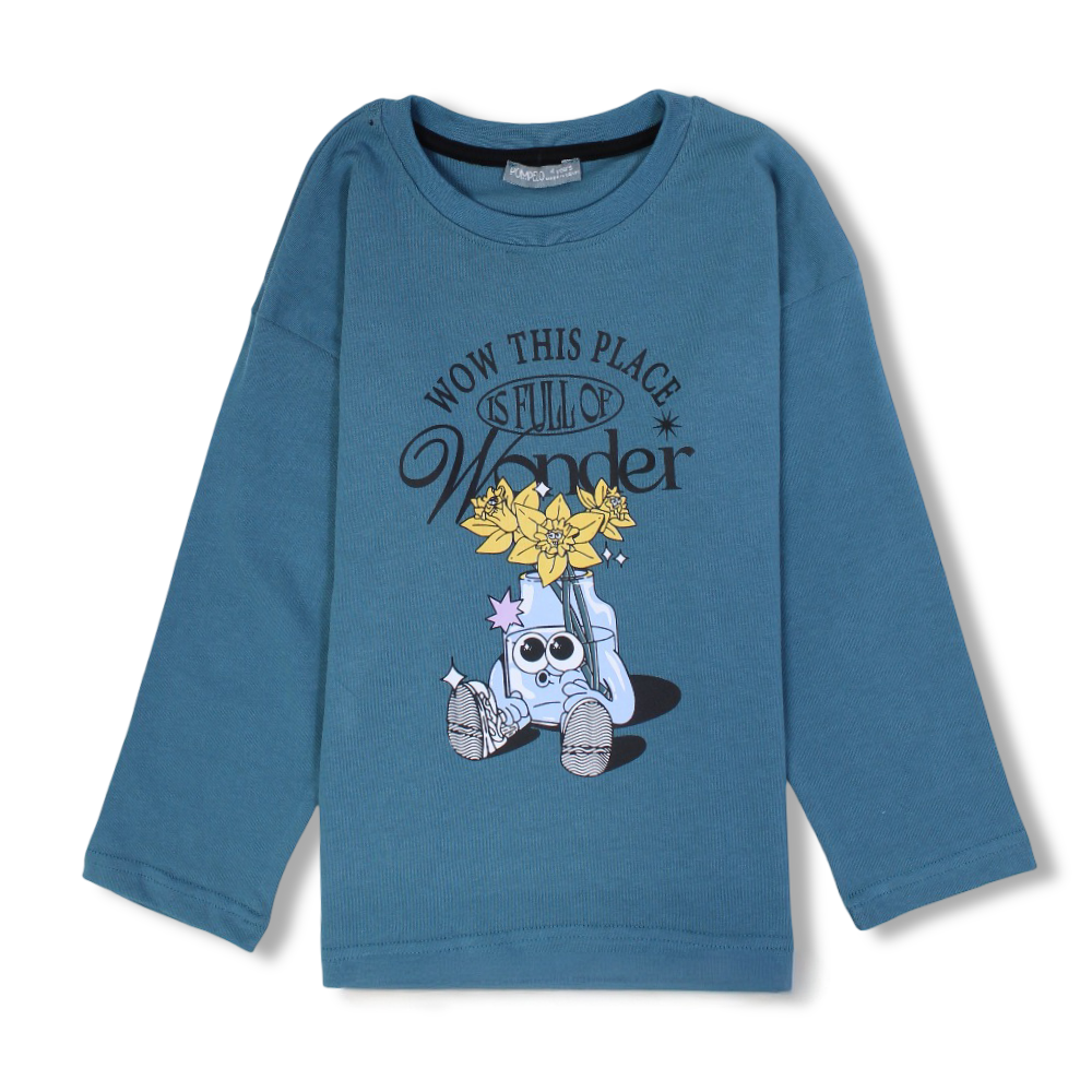 Boys Cotton T-Shirt – "Wow this Place is Full Of Wonder" Design