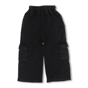 Boys Cotton Cargo Pants – Black