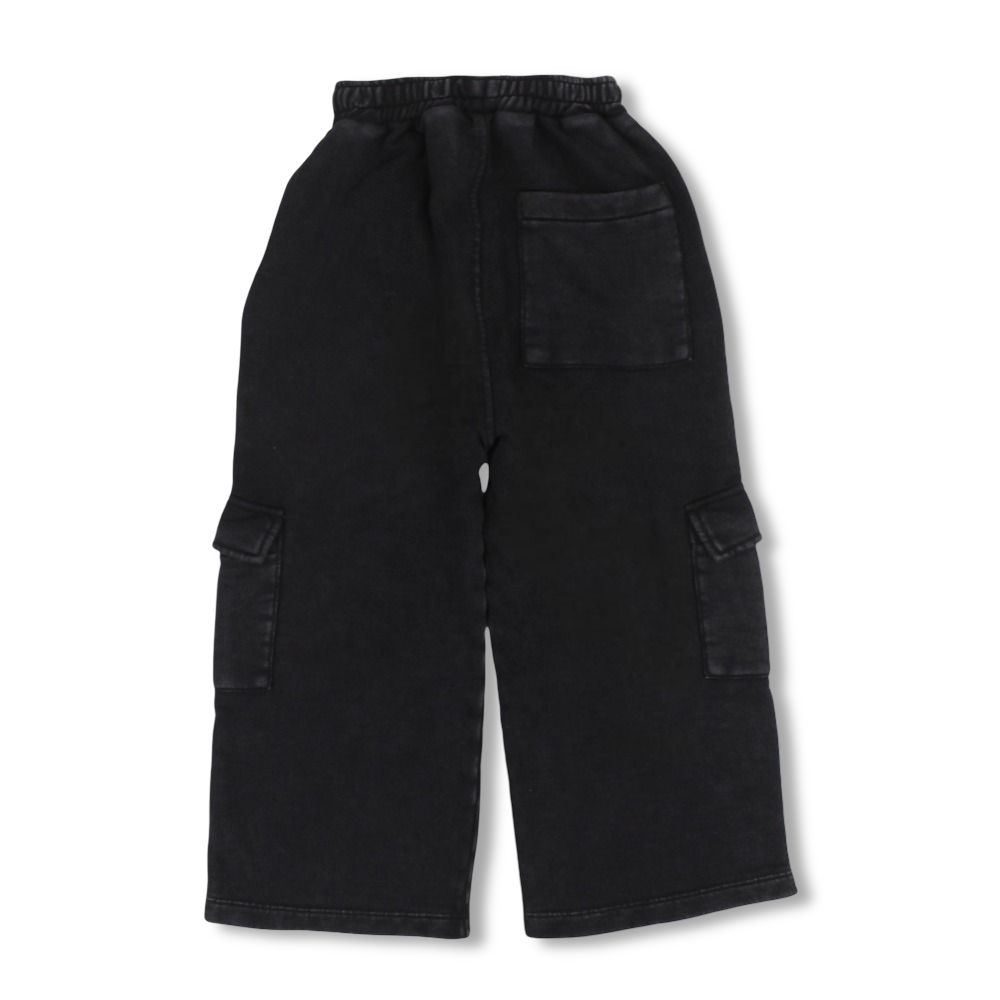 Boys Cotton Cargo Pants – Black