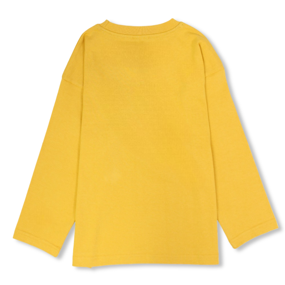 Boys Cotton T-Shirt – Yellow with a Maze Print