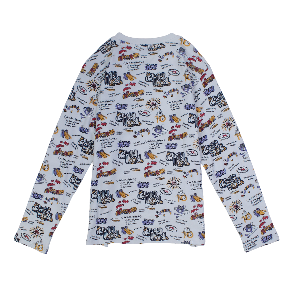 Boys Cotton T-Shirt – Off-White with Cool Prints