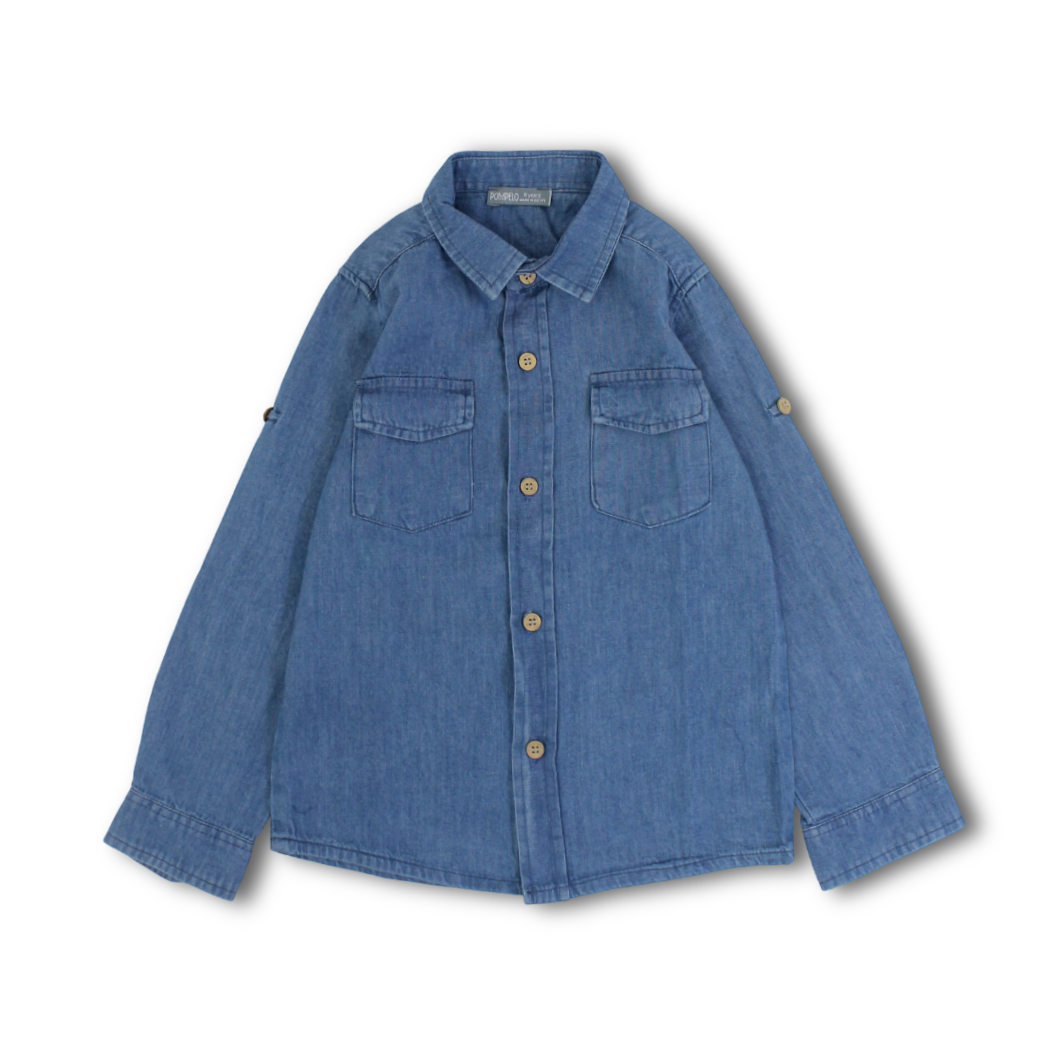 Boys Cotton Shirt – Blue