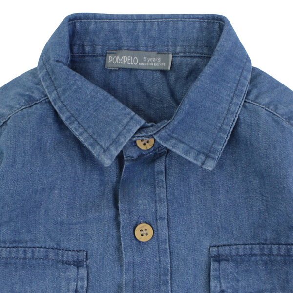 Boys Cotton Shirt – Blue