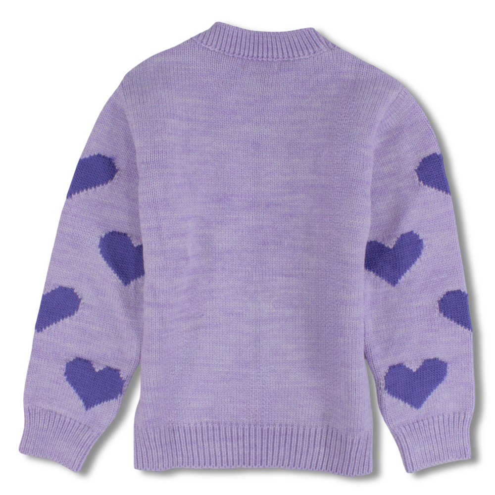 Girls Wool Pullover – Hearts Design