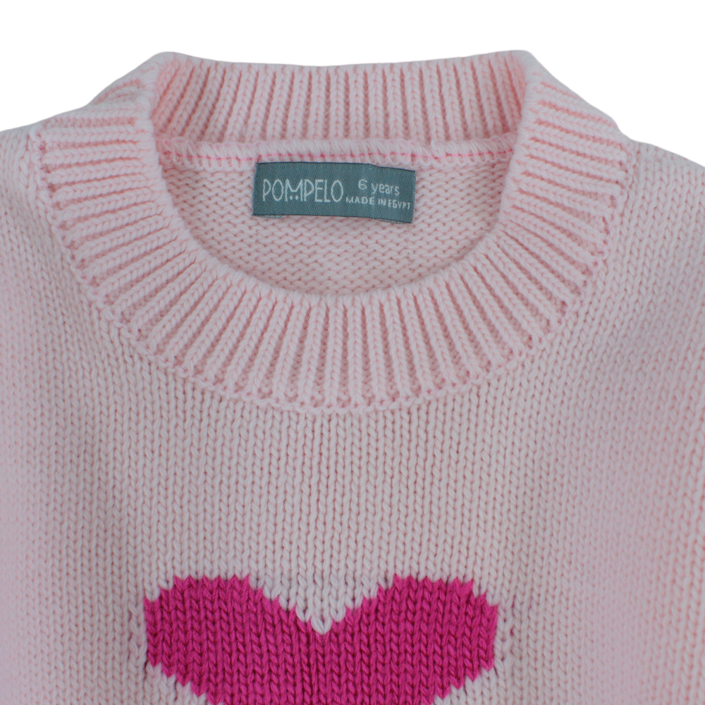 Girls Wool Pullover – Hearts Design