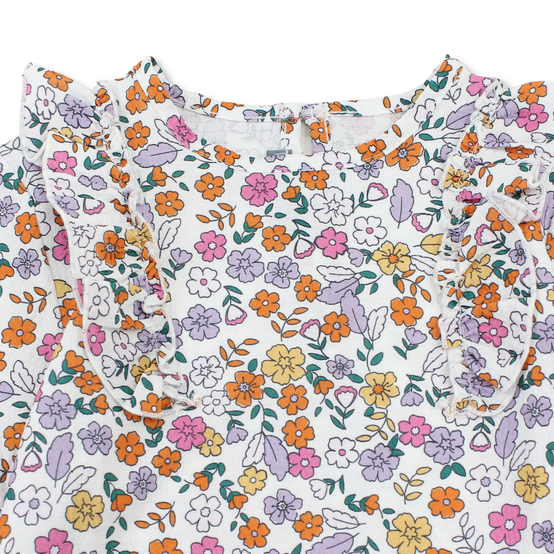 Girls Blouse – Off-White Printed