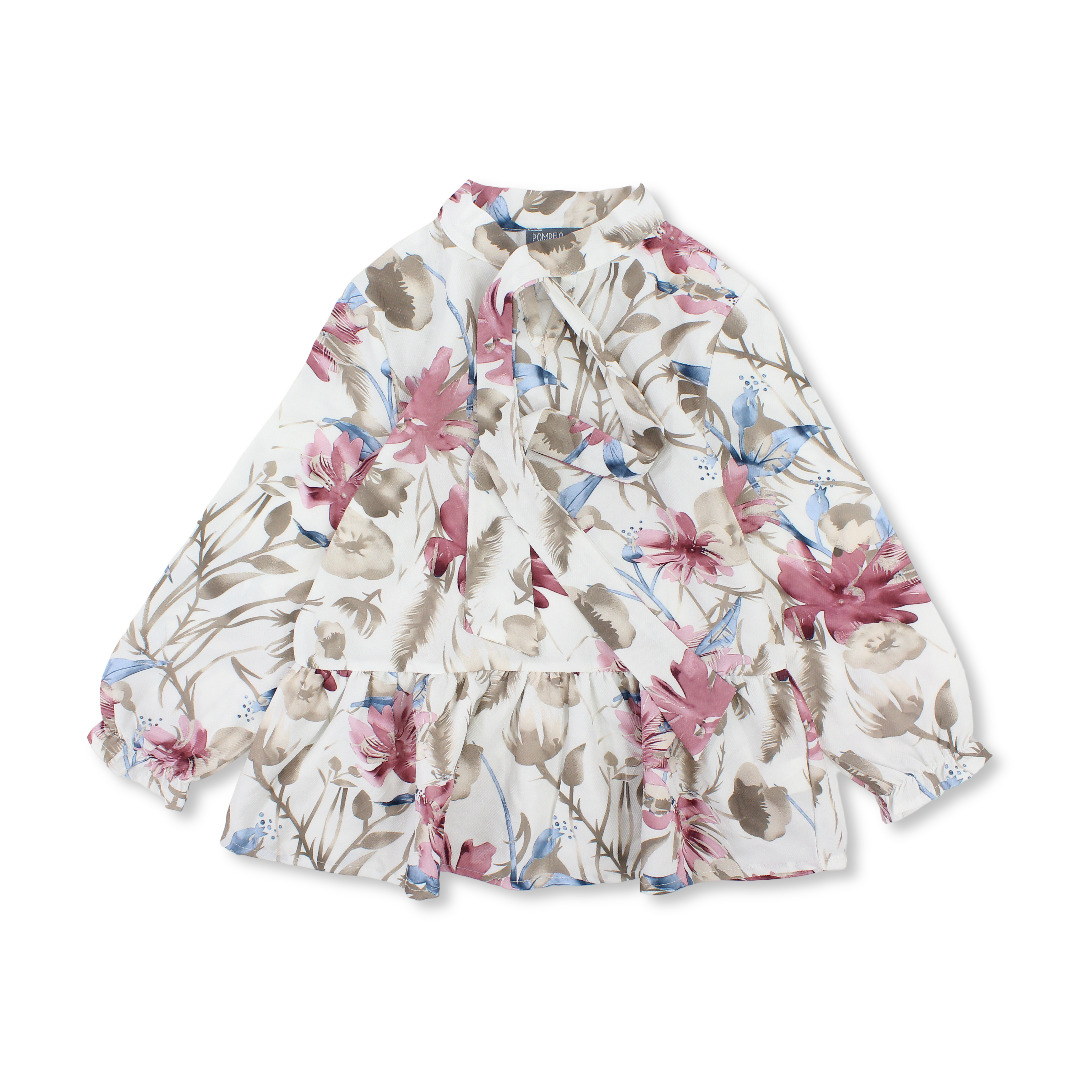 Girls Blouse – Off-White Printed