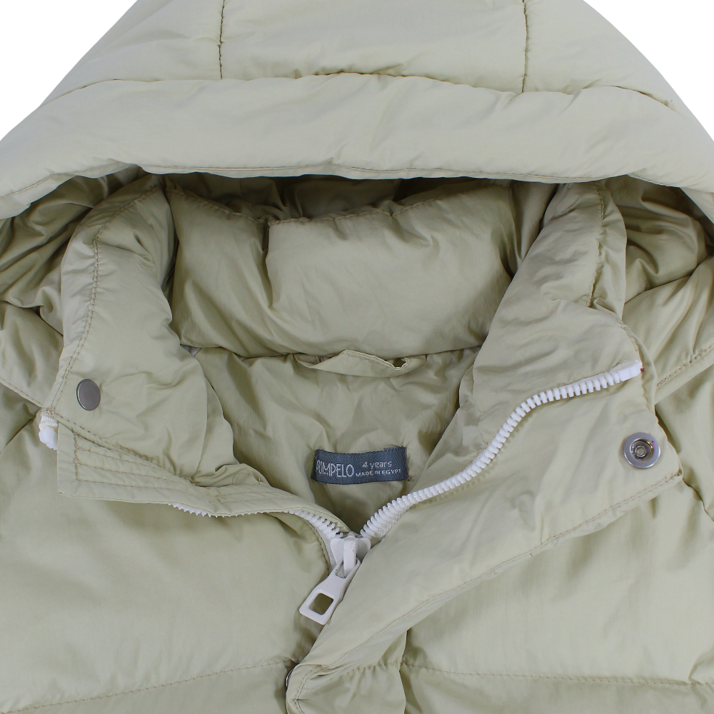 Girls Waterproof Hooded Jacket – Beige